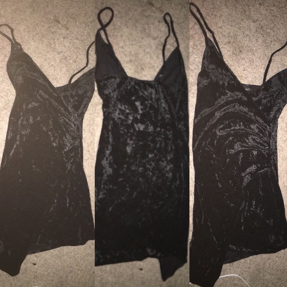 All black velvet dress